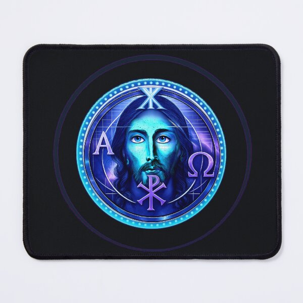 Item preview, Pantocrator Seal — Alpha & Omega (Neon Azure) designed and sold by Sanctum Icons.
