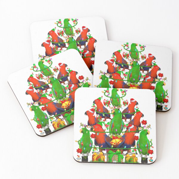Item preview, Santa Reindeer Elf Eclectus Parrots Christmas Tree Lover designed and sold by raelinema9mar1.