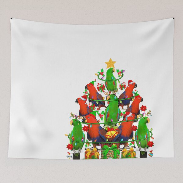 Item preview, Santa Reindeer Elf Eclectus Parrots Christmas Tree Lover designed and sold by raelinema9mar1.