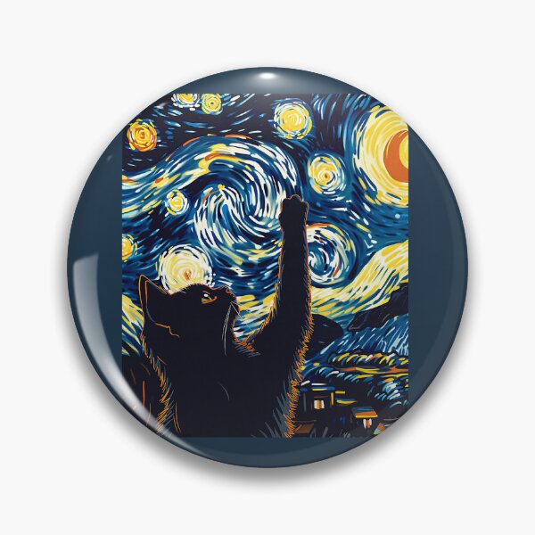 Item preview, Cute Cat Van Gogh Style Starry Night Art designed and sold by KevinorNorris.