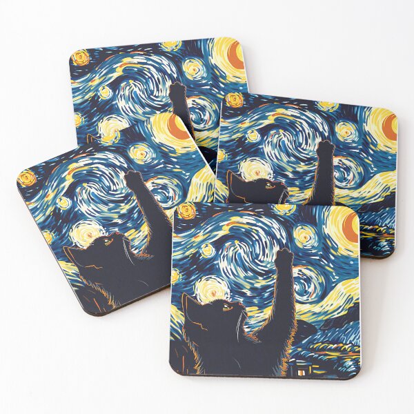 Item preview, Cute Cat Van Gogh Style Starry Night Art designed and sold by KevinorNorris.