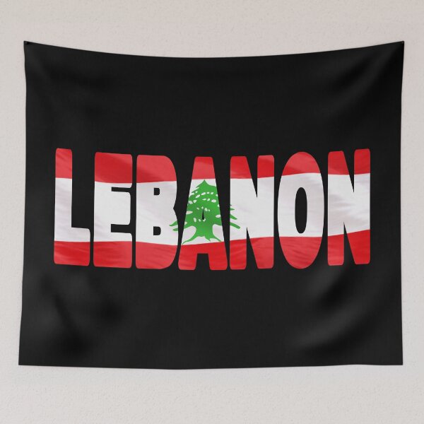 Item preview, LEBANON - Flag Flying in Wind cut to Letters Souvenir Sticker Shirt designed and sold by Adam Gormley.