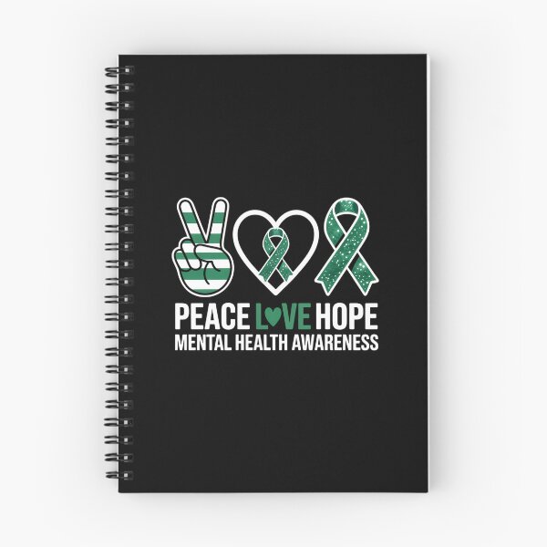 Item preview, Peace Love Hope Mental Health Awareness Green Ribbon designed and sold by EllenJast.