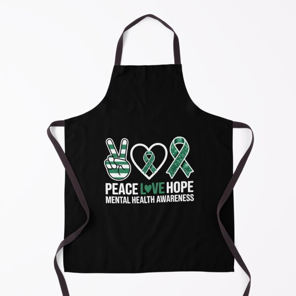 Item preview, Peace Love Hope Mental Health Awareness Green Ribbon designed and sold by EllenJast.