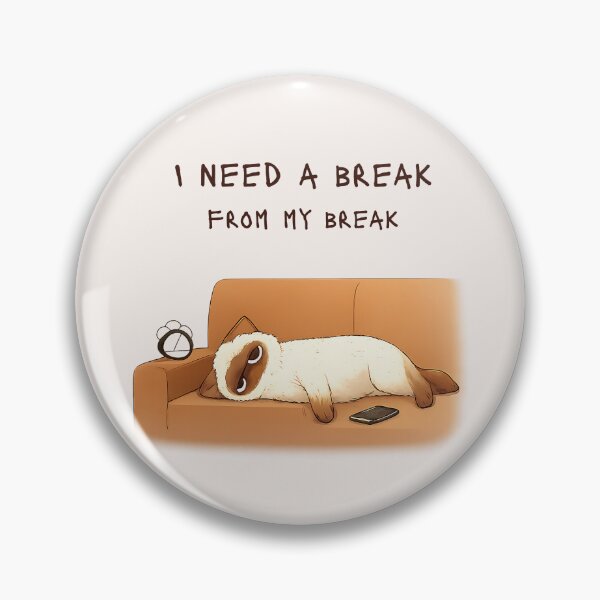 Item preview, I Need a Break from My Break Tired Cat Illustration designed and sold by Drawian Studio.