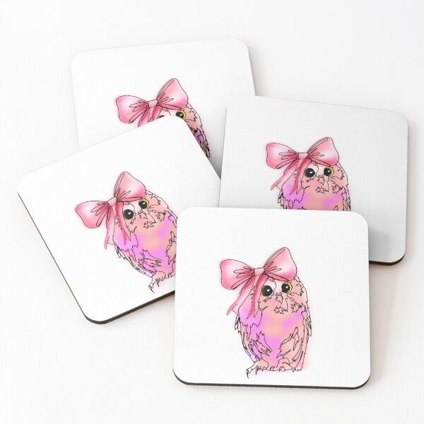 Item preview, Pink Owl Wearing Bow hat – animalzinhats designed and sold by Ashley’sAnimalz.