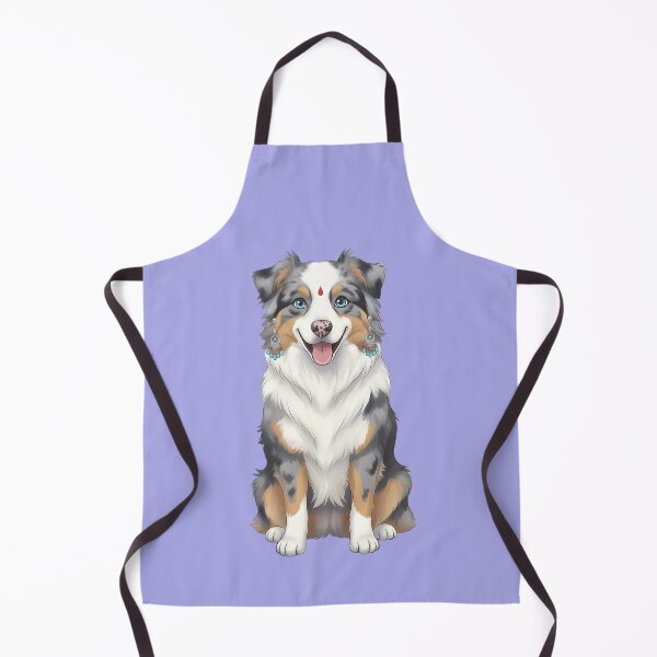 Item preview, Australian Shepherd Dog with Boho Earrings designed and sold by Raemia.