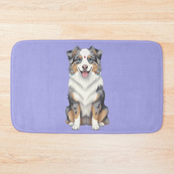 Item preview, Australian Shepherd Dog with Boho Earrings designed and sold by Raemia.
