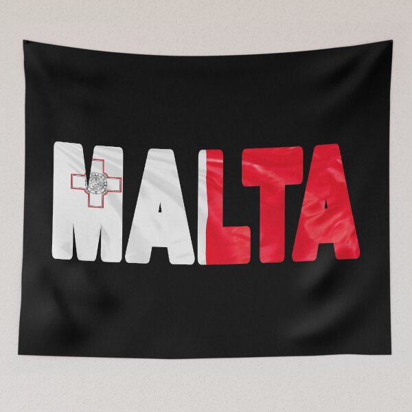 Item preview, MALTA - Flag Flying in Wind cut to Letters Souvenir Sticker Shirt designed and sold by Adam Gormley.