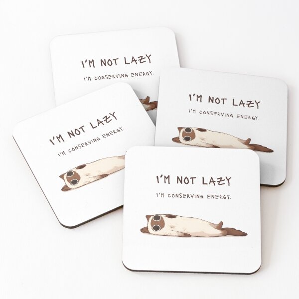 Item preview, Not Lazy Just Conserving Energy Sarcastic Cat Design designed and sold by Drawian Studio.