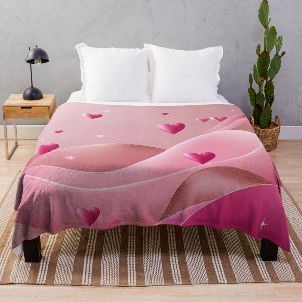 Item preview, Romantic Pink 3D Waves and Floating Hearts designed and sold by LakLuxe studio .