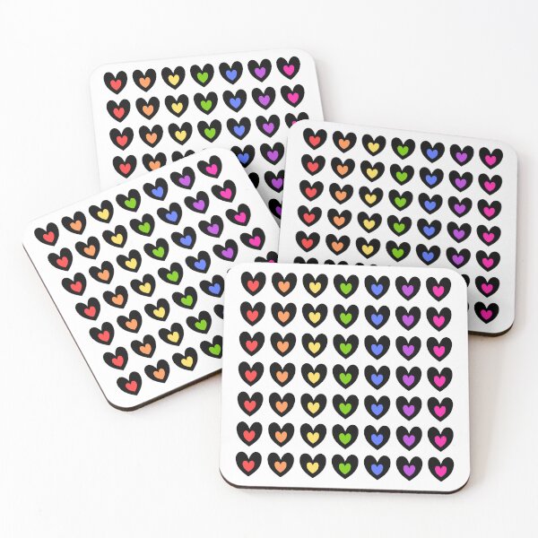 Item preview, Colorful rainbow heart doodles designed and sold by hayleesaxondesigns.