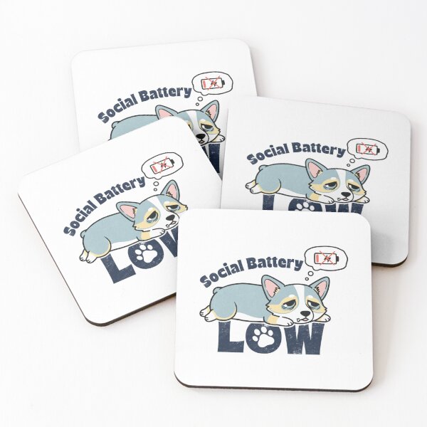Item preview, Social Battery Low Cute Corgi Tired Dog Aesthetic designed and sold by SultaniCOAU.