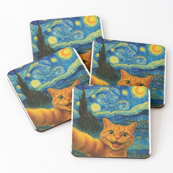 Item preview, Orange Cat Starry Night Van Gogh Selfie Cat Mom Cat Lover's designed and sold by KevinorNorris.