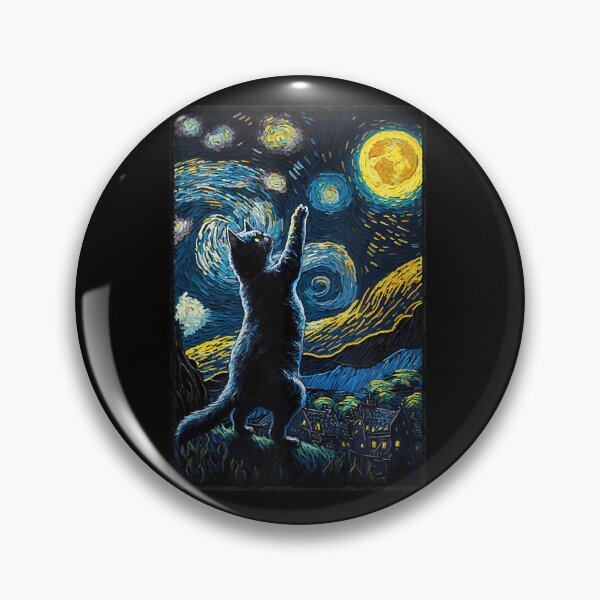 Item preview, Starry Night Cat Van Gogh Style Cat Lovers, Cat Mom, Cat Dad designed and sold by KevinorNorris.