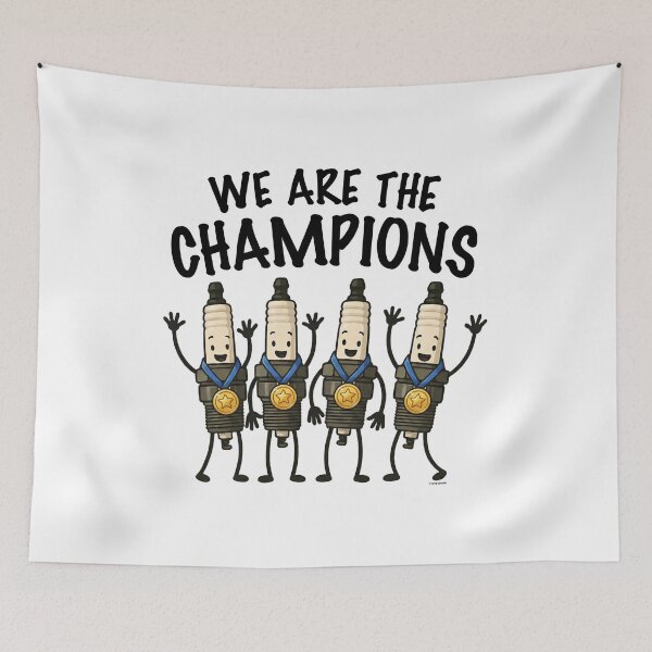 Item preview, We Are The Champions – Spark Plug Victory Squad designed and sold by Automotive Art by Greg.