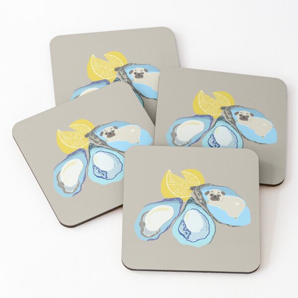 Item preview, Cute Pug in Oyster Shell with Lemon – Playful Seafood Art） designed and sold by Adorebybeccaw.