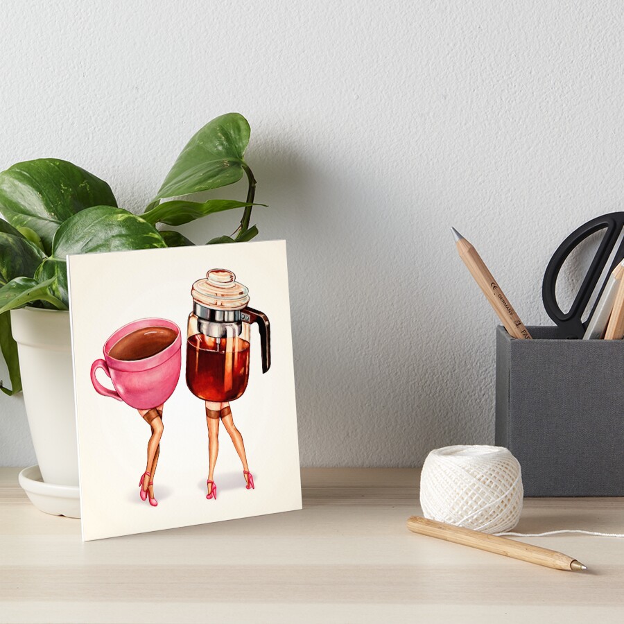 Coffee Girl Pin-Ups Art Board Print