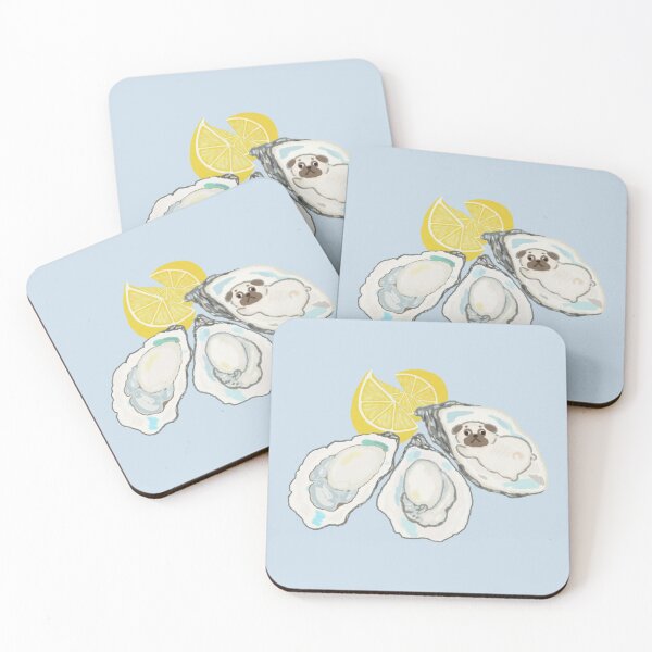 Item preview, Kawaii Oyster Pug with Lemon designed and sold by Adorebybeccaw.