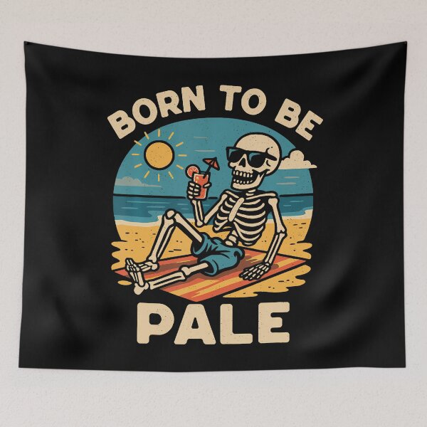 Item preview, Summerween Skeleton Born To Be Pale Beach Halloween Funny designed and sold by HerbertKuhn112.