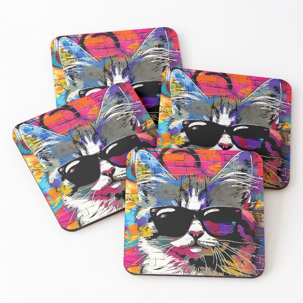 Item preview, Urban City Graffiti Colorful Cool Cat With Sunglasses  designed and sold by DEC02.
