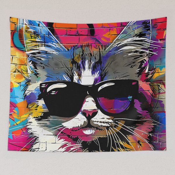 Item preview, Urban City Graffiti Colorful Cool Cat With Sunglasses  designed and sold by DEC02.