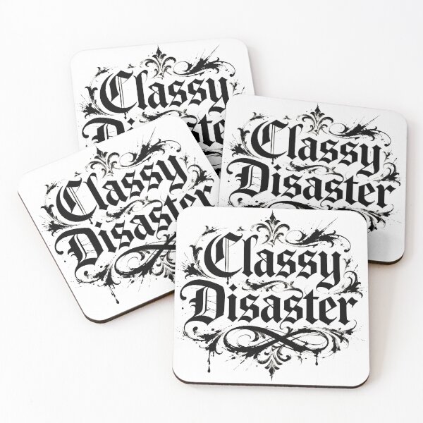 Item preview, "Classy Disaster" Ornate Gothic Sarcastic Typography" designed and sold by Pearlsiwa.