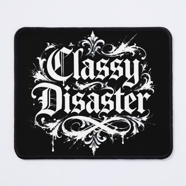Item preview, "Classy Disaster" Ornate Gothic Sarcastic Typography" designed and sold by Pearlsiwa.