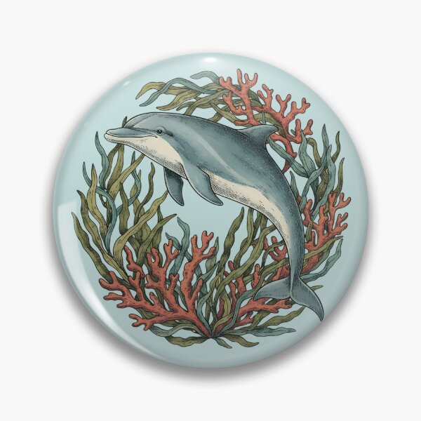 Item preview, Vintage Bottlenose Dolphin Coral Reef designed and sold by BirdsnStuff.