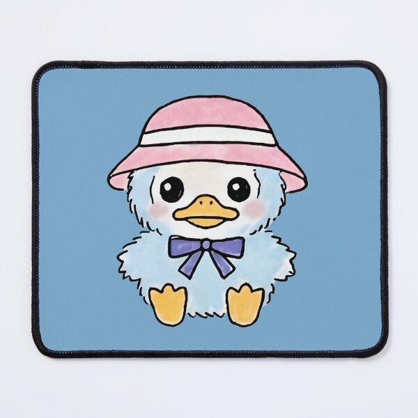 Item preview, blue baby duckling with pink hat illustration designed and sold by FRH Design ⭐⭐⭐⭐⭐.