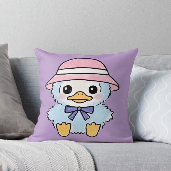 Item preview, blue baby duckling with pink hat illustration designed and sold by FRH Design ⭐⭐⭐⭐⭐.