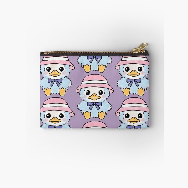 Item preview, blue baby duckling with pink hat illustration designed and sold by FRH Design ⭐⭐⭐⭐⭐.