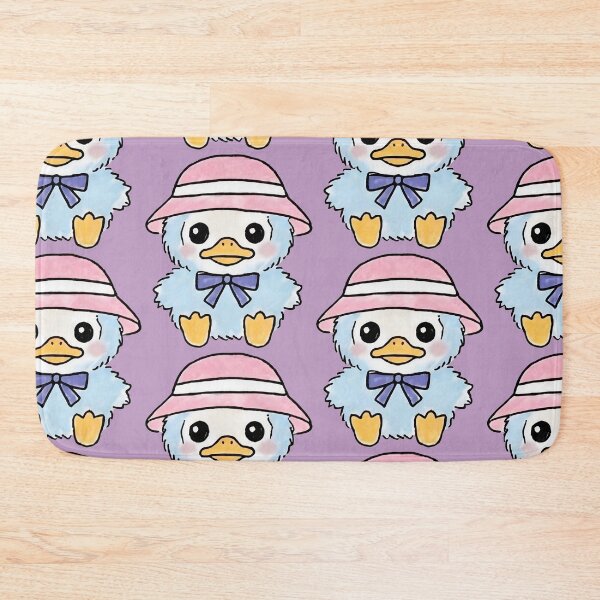 Item preview, blue baby duckling with pink hat illustration designed and sold by FRH Design ⭐⭐⭐⭐⭐.