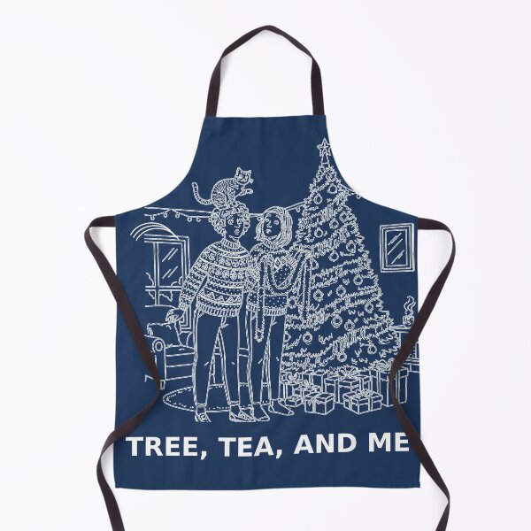 Item preview, Tree, Tea, and Me – White Line Art Lesbian Christmas Scene designed and sold by Elando1212.