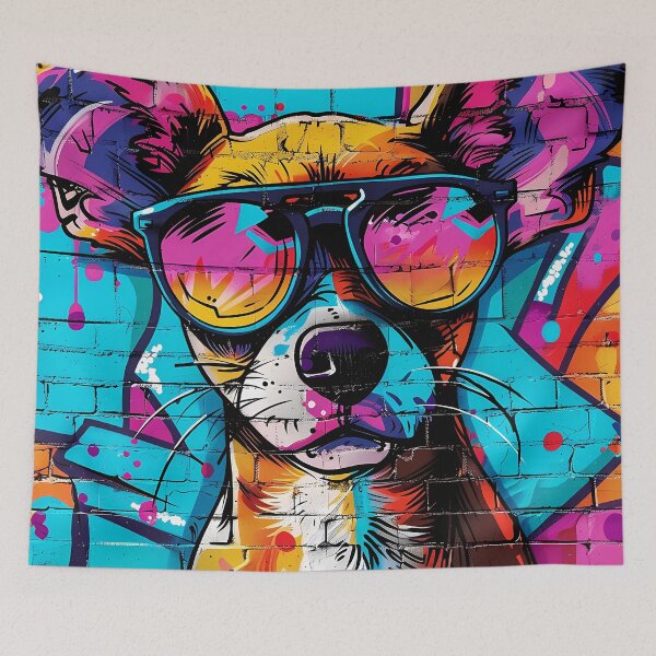 Item preview, Urban City Graffiti Colorful Cool Dog With Sunglasses designed and sold by DEC02.
