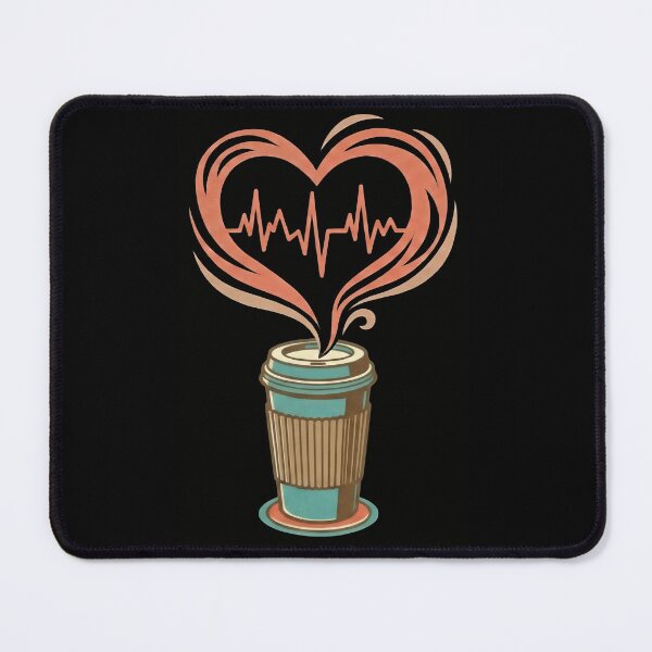 Item preview, Coffee Heartbeat Love – Caffeine Addict Heart Pulse Latte Lover Valentine's Day Gift Design designed and sold by Luminari Creations.