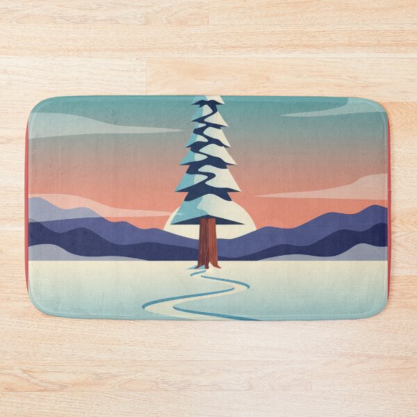 Item preview, Minimalist Redwood Tree in Snow Digital Illustration designed and sold by Liminal Inscapes.