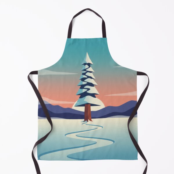 Item preview, Minimalist Redwood Tree in Snow Digital Illustration designed and sold by Liminal Inscapes.
