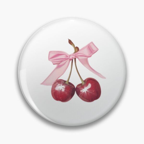 Item preview, Cute Cherry with Pink Bow | Kawaii Cherry Aesthetic Art designed and sold by AeraArts.