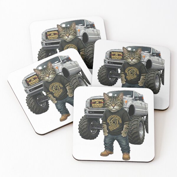 Item preview, Standing on Business Cat Truck - Cuddy Certified Streetwear designed and sold by The Crimson Halo.