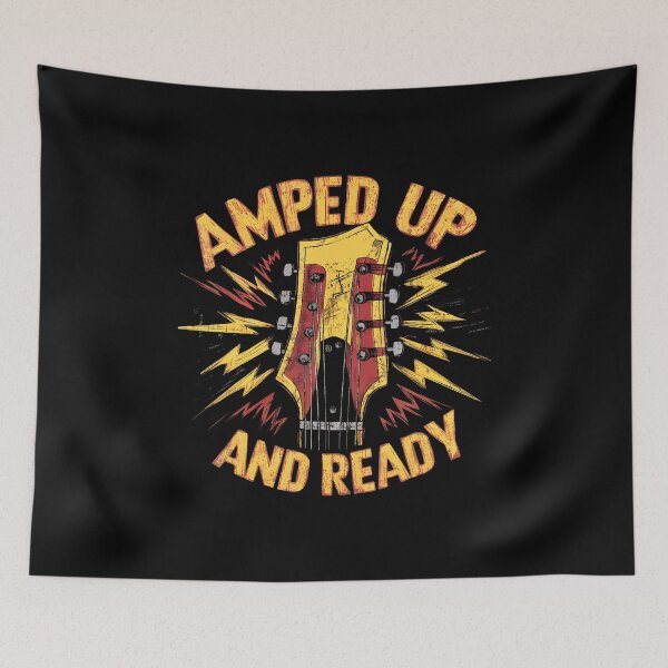 Item preview, Amped Up And Ready Guitar Headstock Grunge Punk Rock designed and sold by kowaldtlbung.