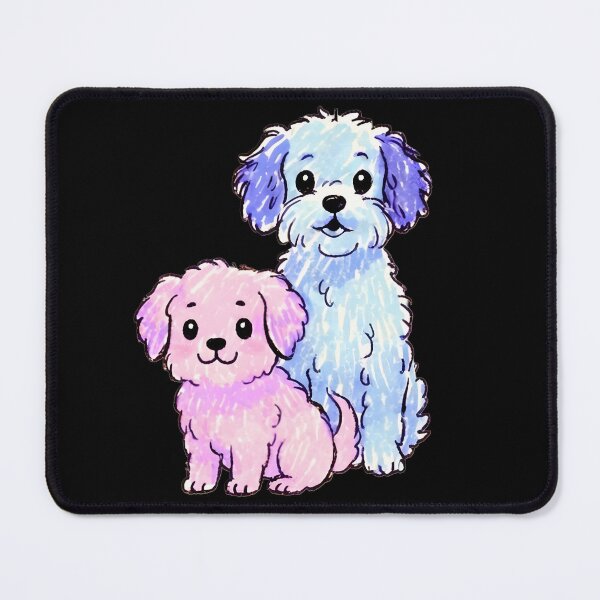 Item preview, pink and blue dogs designed and sold by FRH Design ⭐⭐⭐⭐⭐.