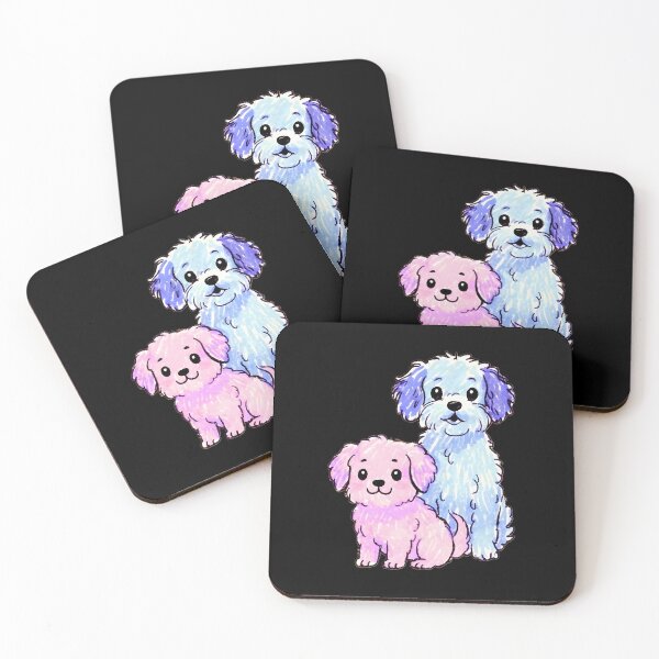 Item preview, pink and blue dogs designed and sold by FRH Design ⭐⭐⭐⭐⭐.