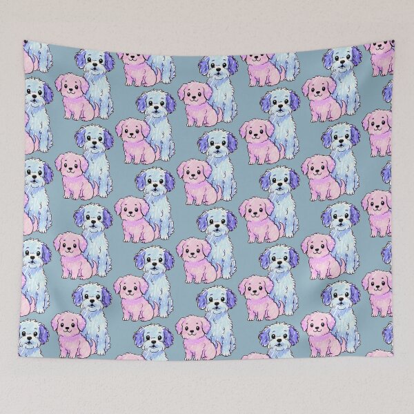 Item preview, pink and blue dogs designed and sold by FRH Design ⭐⭐⭐⭐⭐.