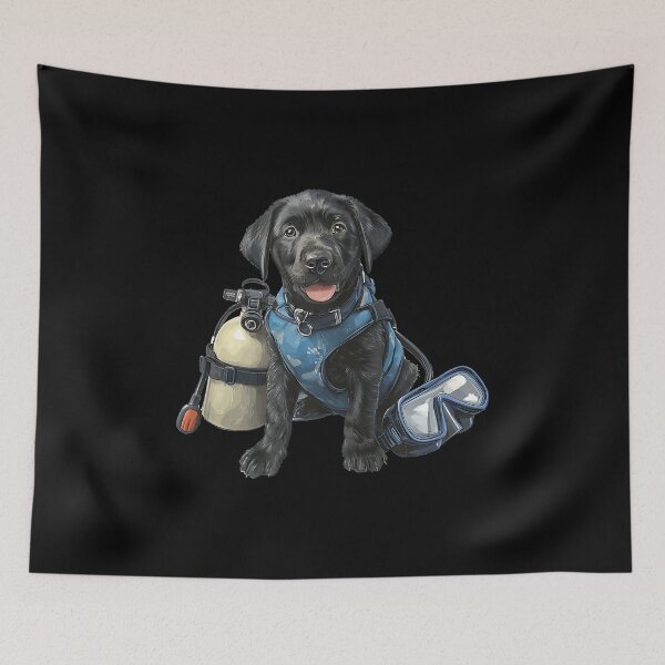 Item preview, Funny Black Lab Puppy In Scuba Diving Gear designed and sold by kowaldtlbung.