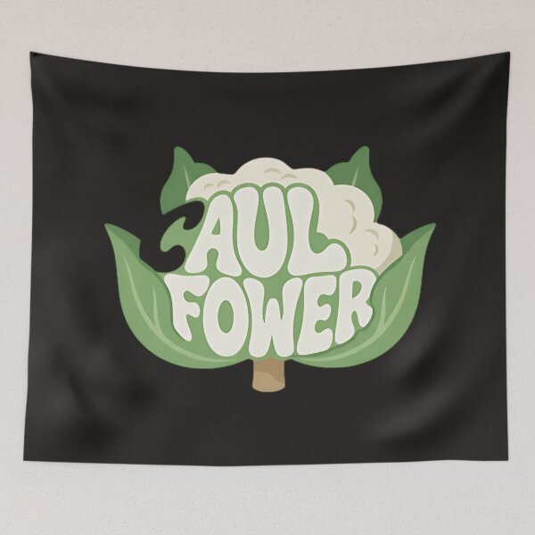 Item preview, Caul Flower Power - Funny Retro Groovy Cauliflower Vegetable Pun designed and sold by CELESTIAL©️.