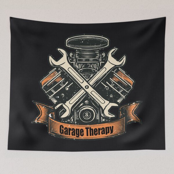 Item preview, Garage Therapy — Engine & Wrench Crest designed and sold by ArgentoArt.