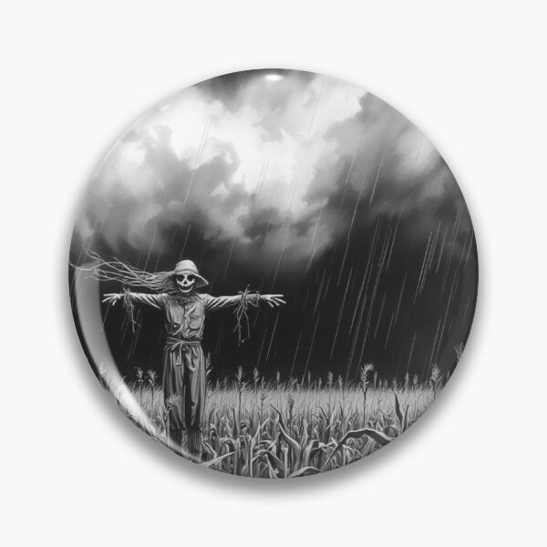 Item preview, Dark Stormy Scarecrow in Cornfield - Gothic Horror Art Print designed and sold by EllDAV777.