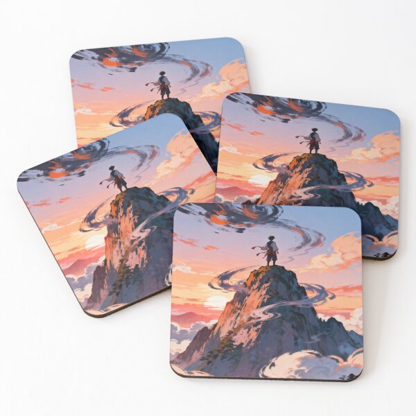 Item preview, Anime Hero at Sunset Peak designed and sold by LaziDreams.