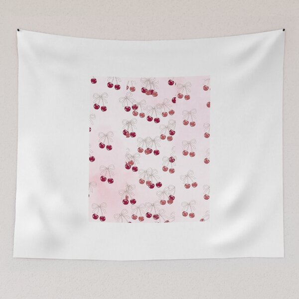 Item preview, Cute Cherry Bow Pattern on Pink | Kawaii Cherry Aesthetic Art designed and sold by AeraArts.